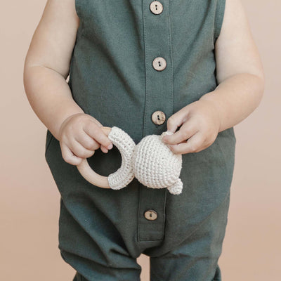 Teether Birch Bear Crochet Baby Rattle