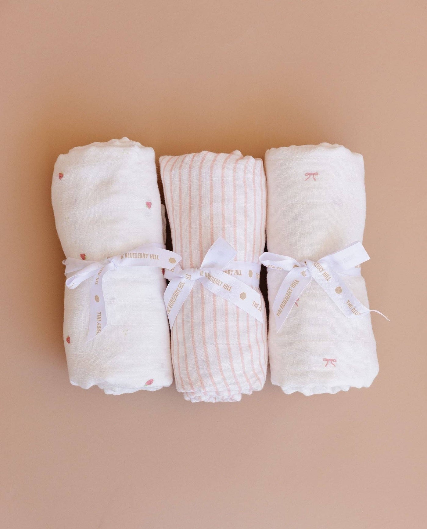 Pink Strawberry Organic Muslin Baby Swaddle Blanket