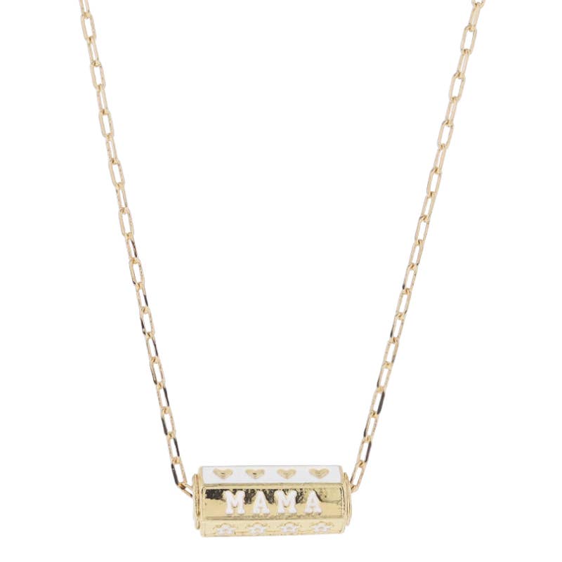 Cylinder Bar Necklace - MAMA