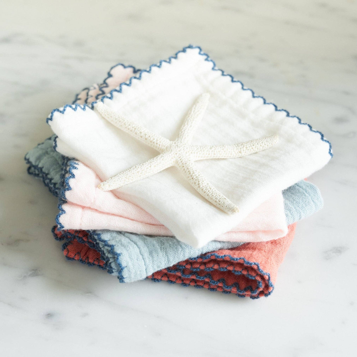 Baby Washcloths, Set of Three | Apricot