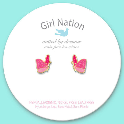 Glitter Butterfly Cutie Stud Earrings