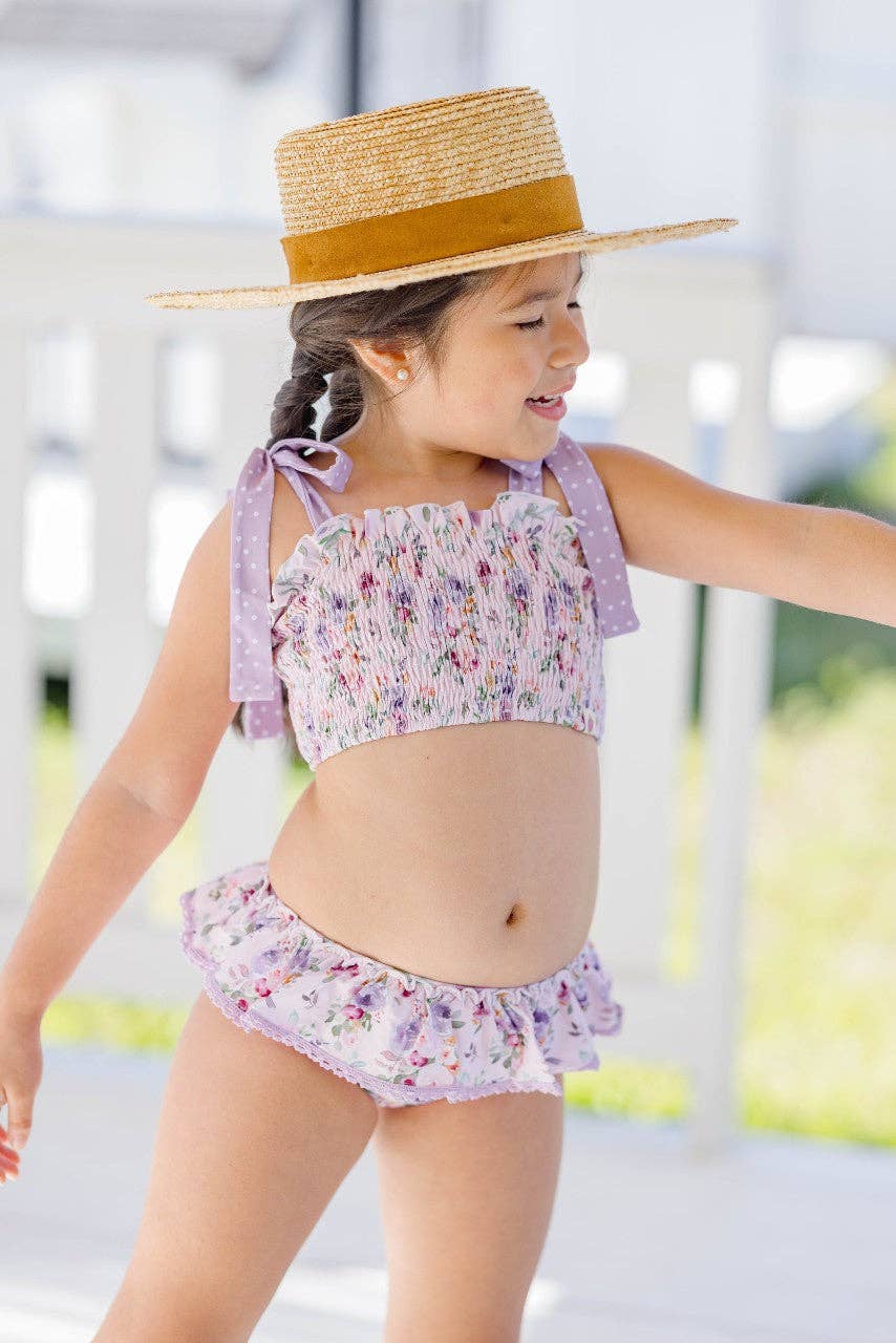 Waverly Shirred Swimsuit | Violet Breeze
