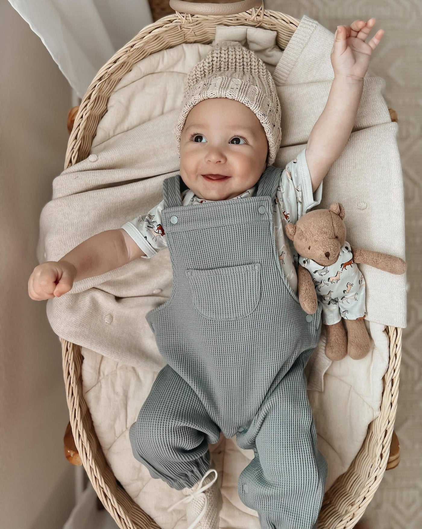 Waffle Overalls - Smoke