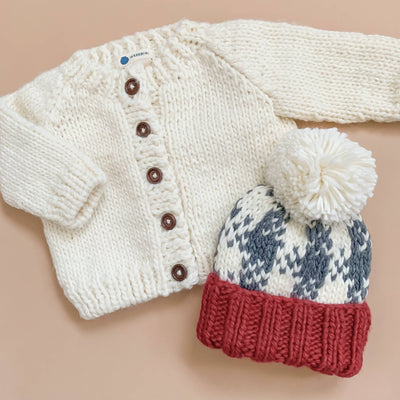 Classic Cardigan Cream Baby Sweater