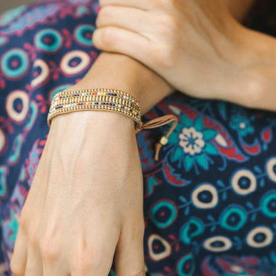 Darjeeling Beaded Bracelet | Silver