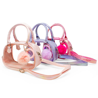 Girl's Game Day Glam Clear Crossbody Bag | Purple or Hot Pink