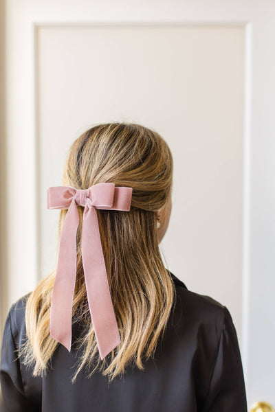Long Velvet Hair Barrette | Judy Bow - Long Length