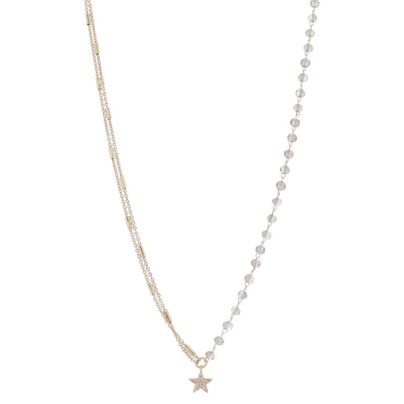 Double Satellite Chains Star Necklace