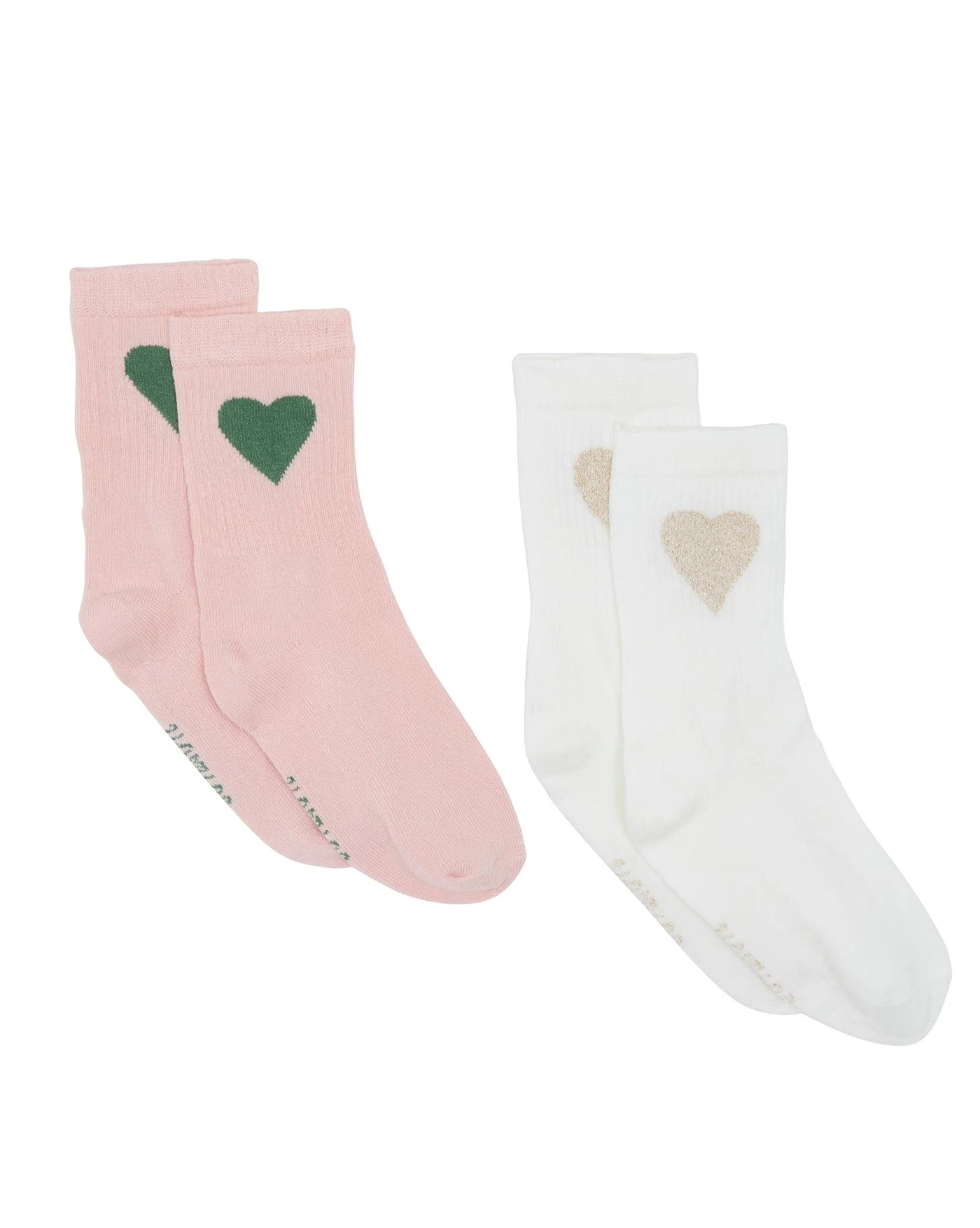 Duo Heart Socks in Creme Bonton
