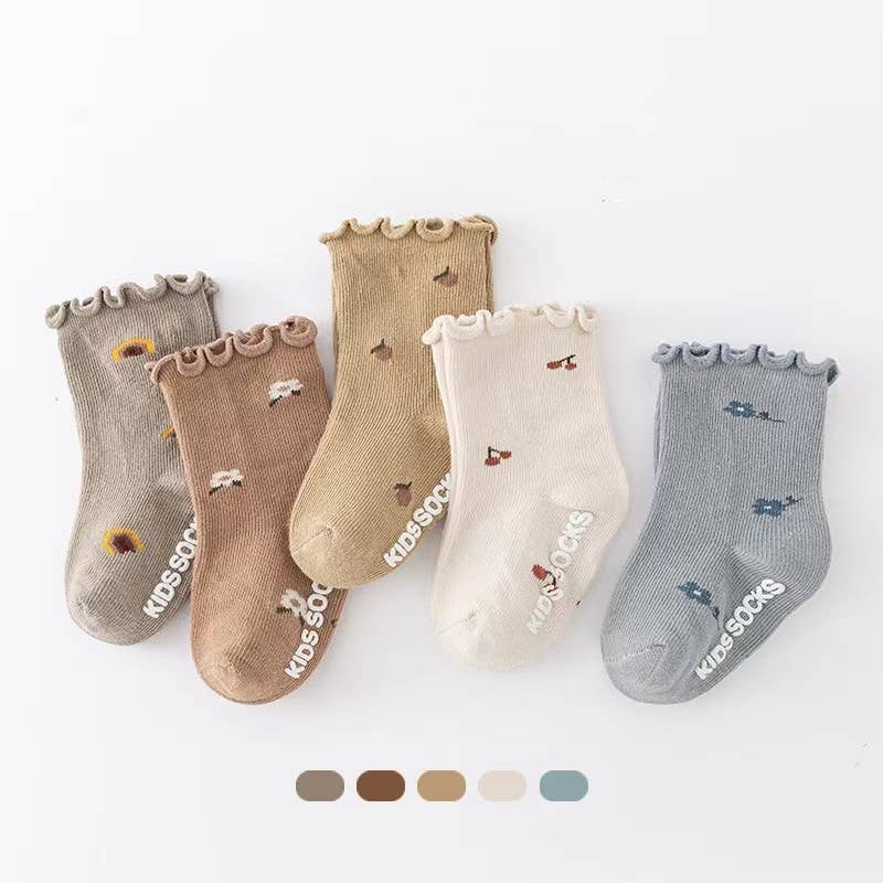 Baby Ruffle Trim Socks | Apricot