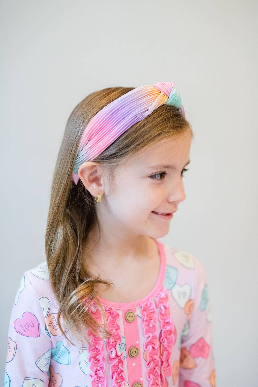 Pleated Ombre Knot Headband | Pastel Rainbow