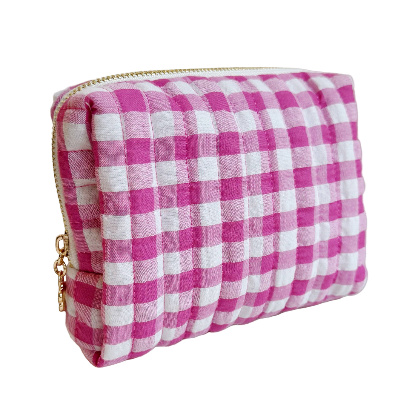 Gingham Cosmetic Case | Pink