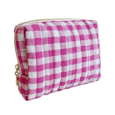 Gingham Cosmetic Case | Pink