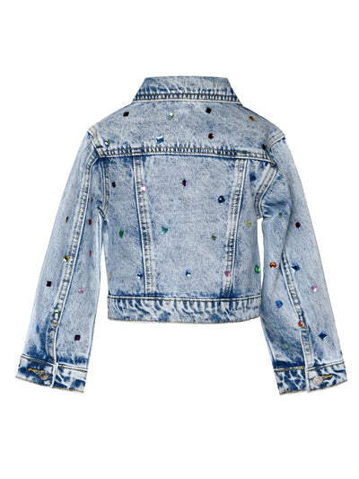 Acid Wash Rhinestone Denim Jacket