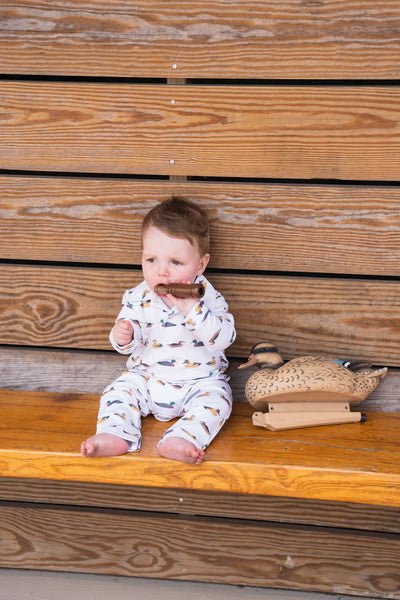 Signature Long Sleeve Polo Romper | Mallards