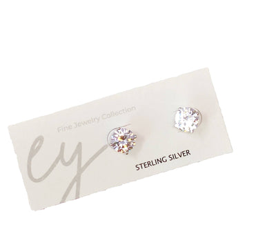 Exceptional Cut Sterling Silver Stud Earrings