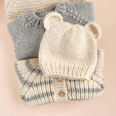 Bear Hat, Cream Baby Shower Kid Accessories Fall Winter Gift
