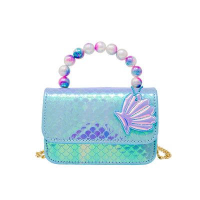 Mermaid Pearl Handle Seashell Bag: Pink