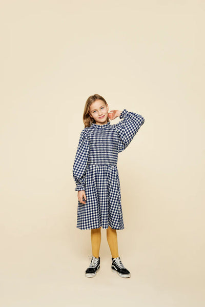 Elin Dress in Estate Blue Check