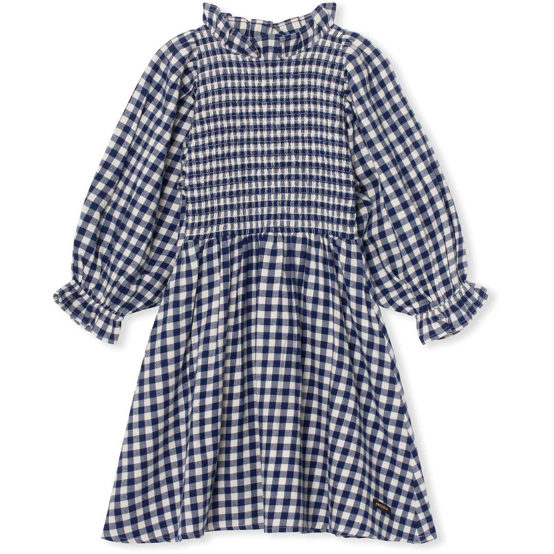 Elin Dress in Estate Blue Check