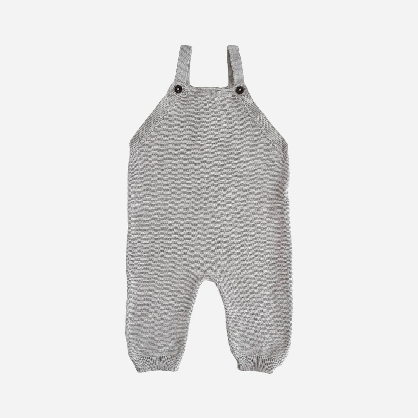 Grey Cotton Baby Overalls