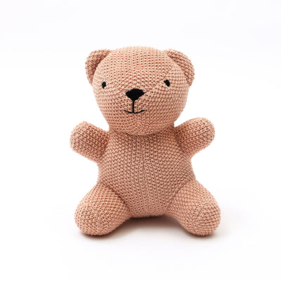 Handcrafted Cotton Knitted Blush Bear