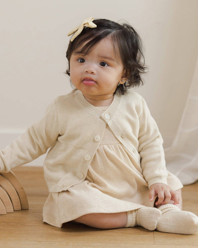 Knit Cardigan, Leggings, and Booties Set || Heathered Natural