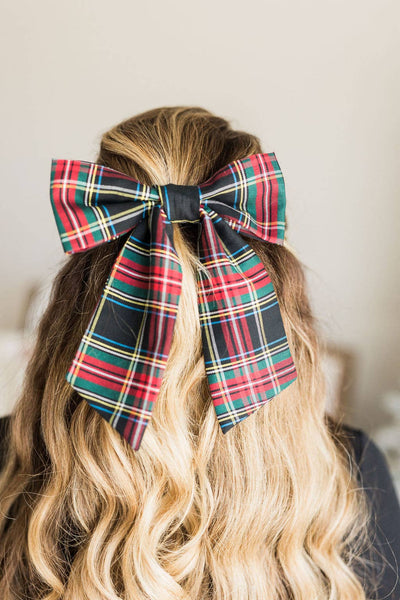 Tartan Christmas Plaid Hair Barrette | Lucy Bow