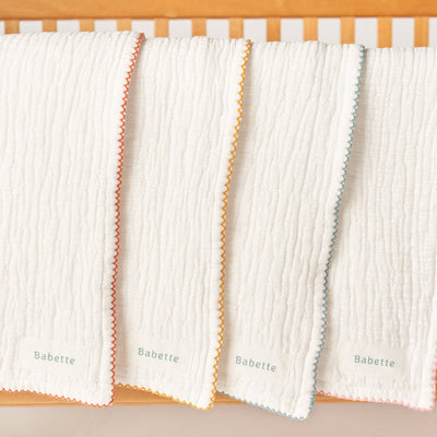 Scalloped Trim Stroller Blanket | Apricot