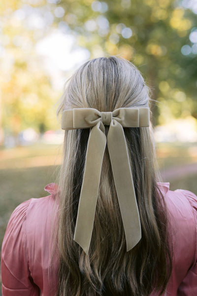 Long Velvet Hair Barrette | Judy Bow - Long Length