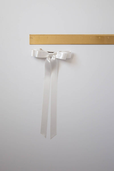 Long Satin Hair Barrette | Micro Alice Bow