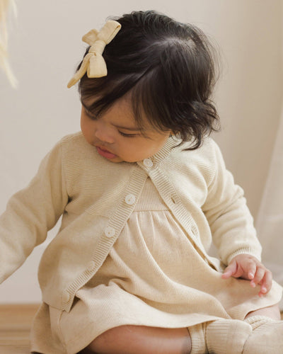 Knit Cardigan, Leggings, and Booties Set || Heathered Natural