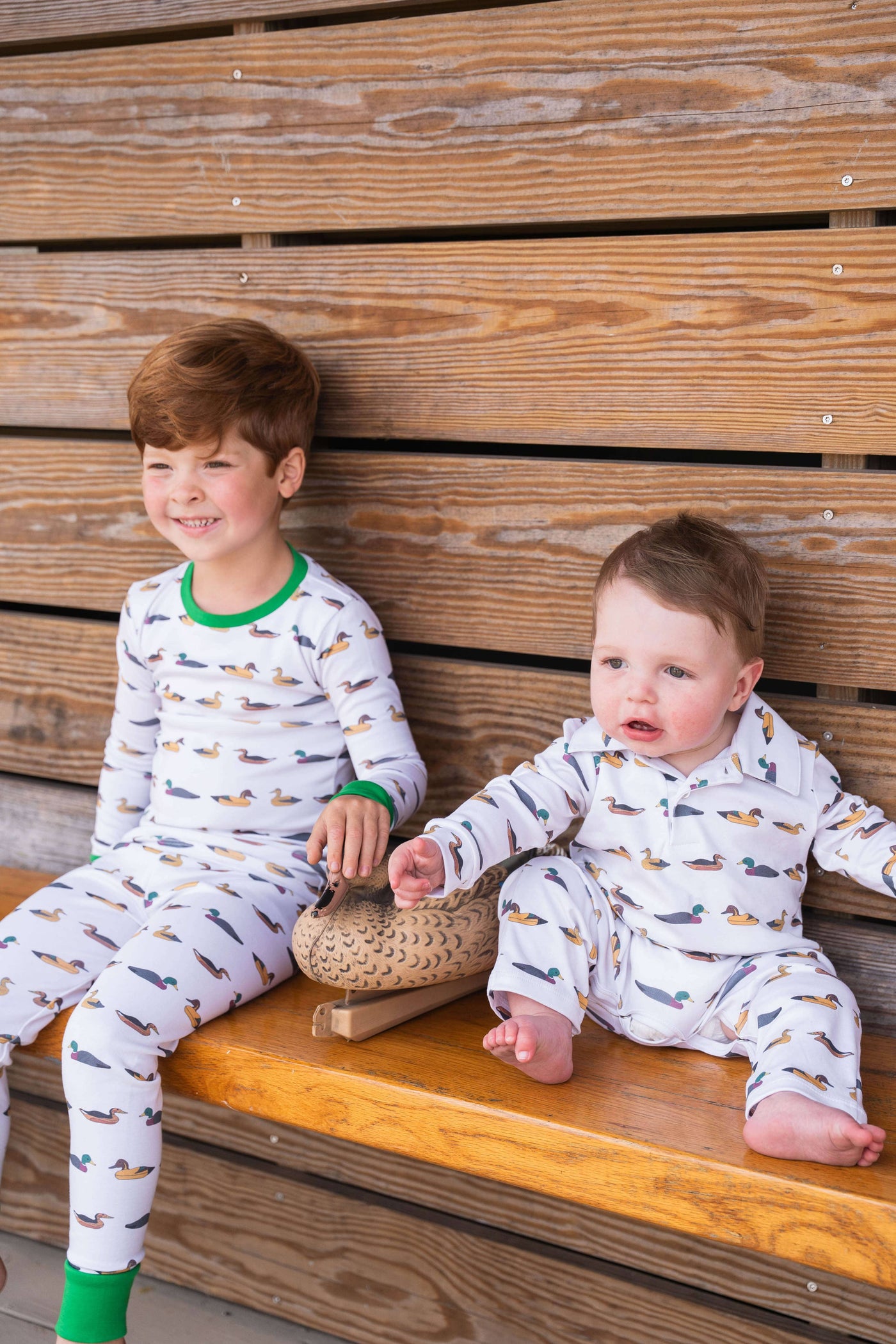 Signature Long Sleeve Polo Romper | Mallards