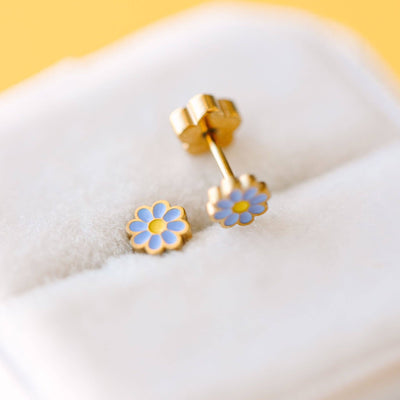 Periwinkle Tiny Daisy Earrings