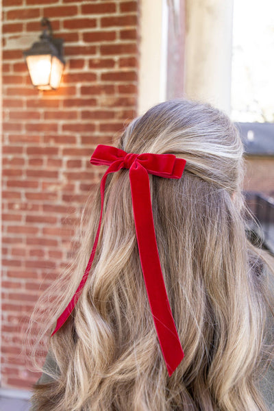Long Velvet Hair Barrette | Alice Bow - Long Length