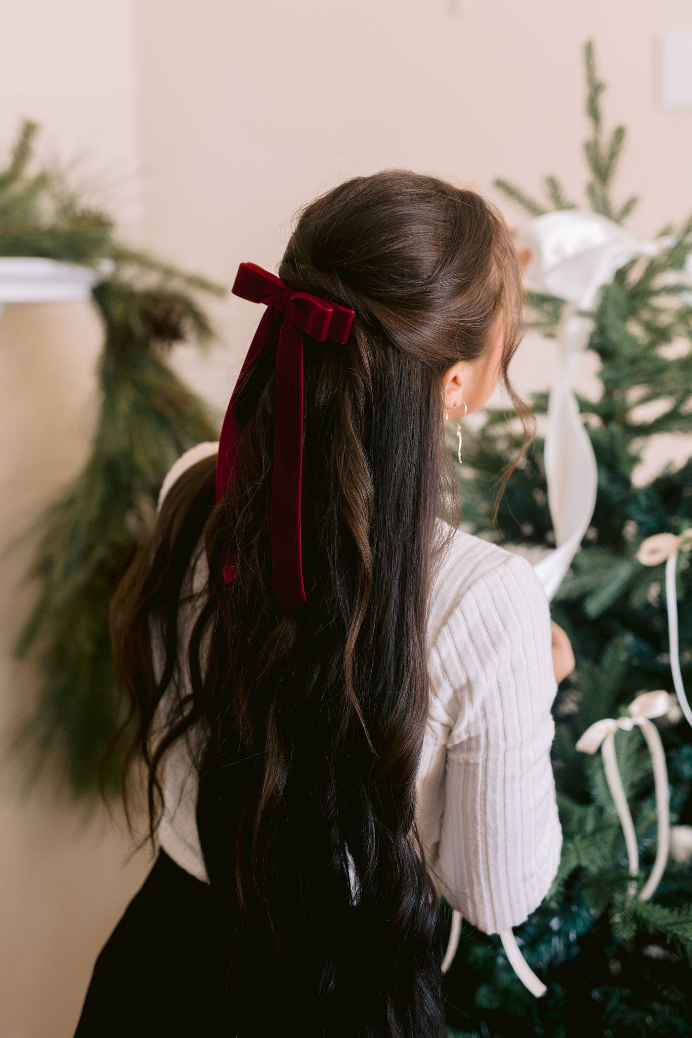 Long Velvet Hair Barrette | Alice Bow - Long Length