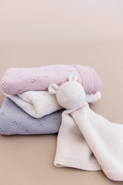 Heirloom Pique Cream Organic Cotton Baby Blanket