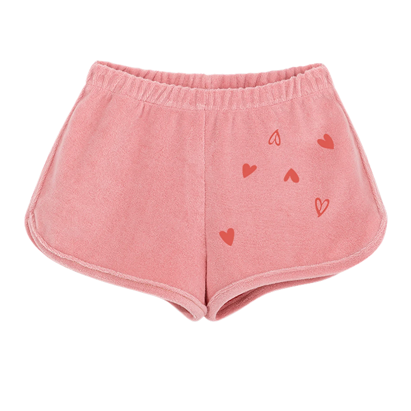 French Terry Pink Hearts Shorts