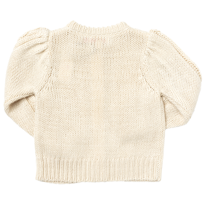 Girls Cable Constance Sweater in Cream