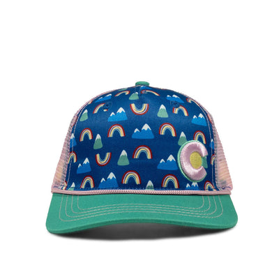 Kids' Mountain Rainbow Trucker Hat