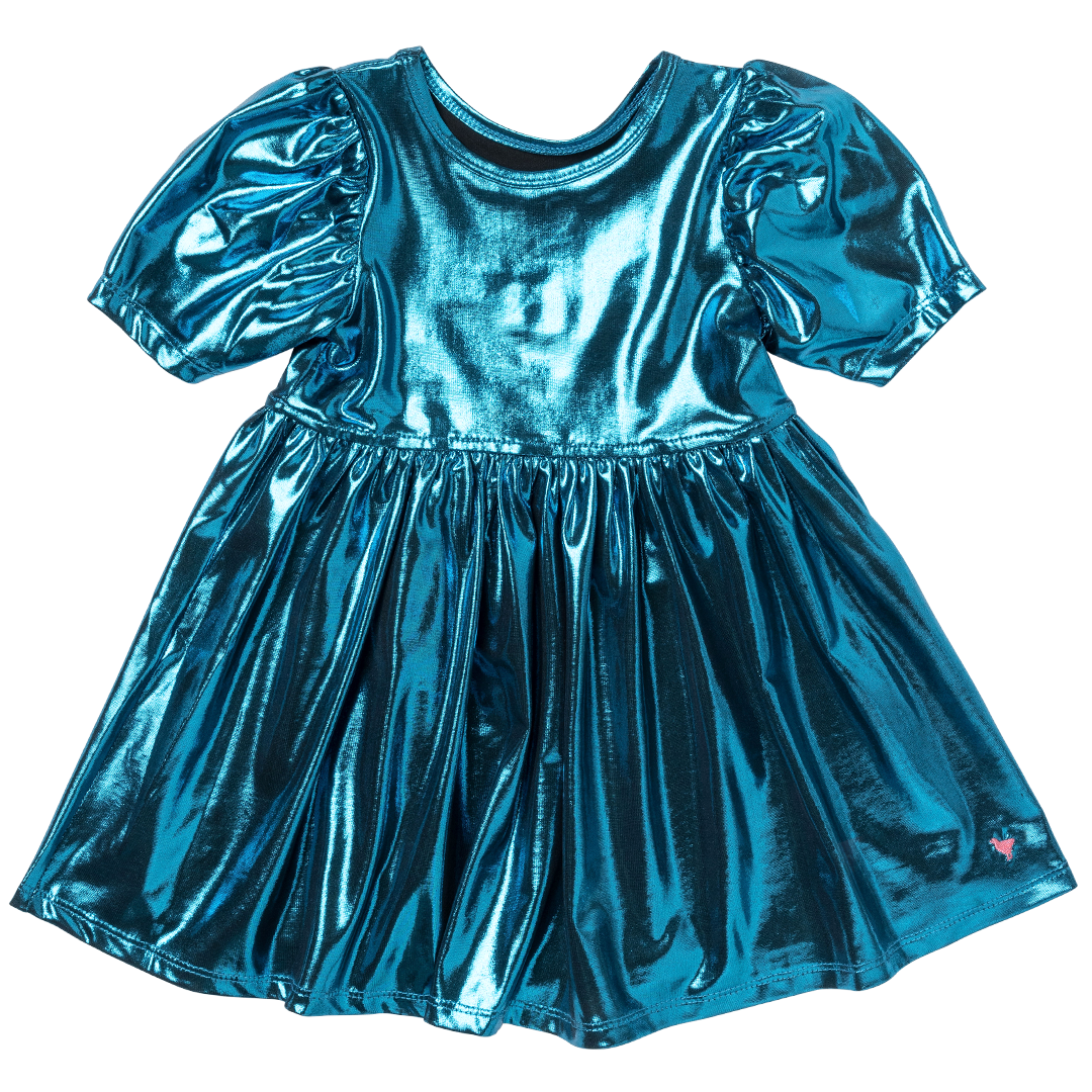Girls Lame Laurie Dress in Blue