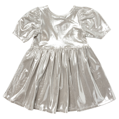 Girls Lame Laurie Dress in Champagne