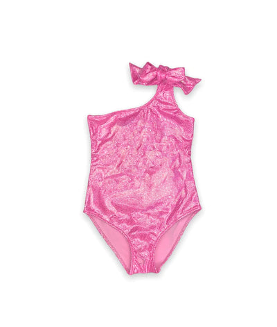 Martina Glitter Neon Pink One Shoulder Swimsuit