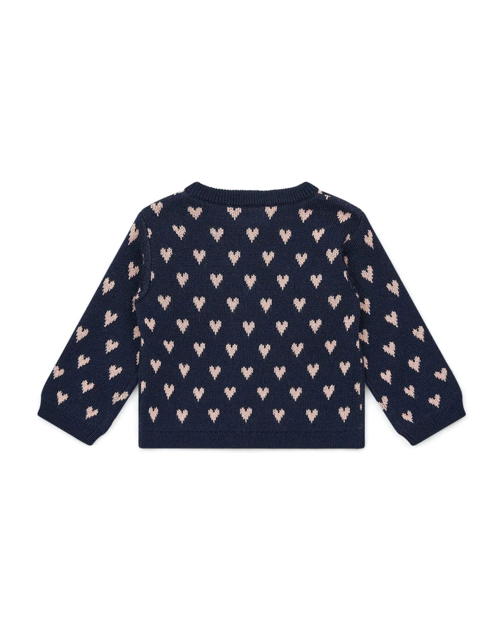 MyLove Navy Baby Hearts Double Jacquard Knit Cardigan