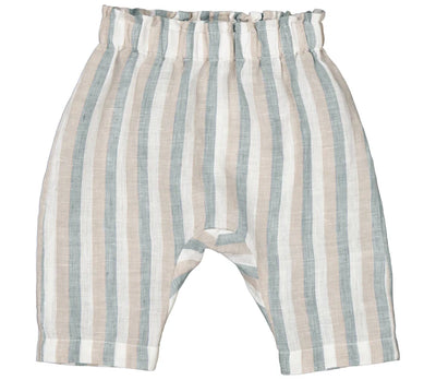 Panu Fine Linen Pants | Dusty Blue Stripes