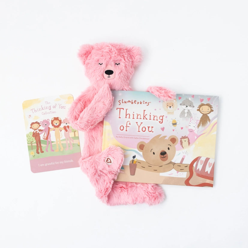 Peony Honey Bear Snuggler and Book Gift Set