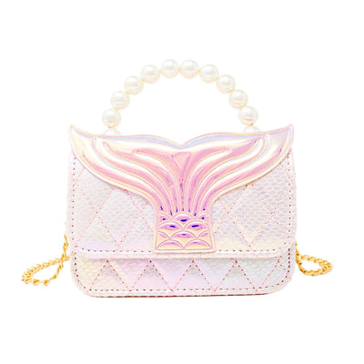Mermaid Tail Pearl Handle Bag | Pink