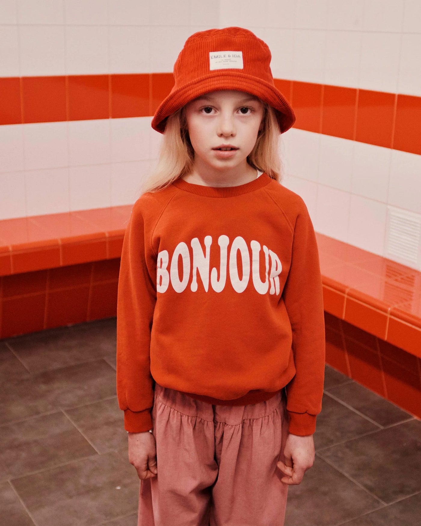 Bonjour Sweatshirt in Red