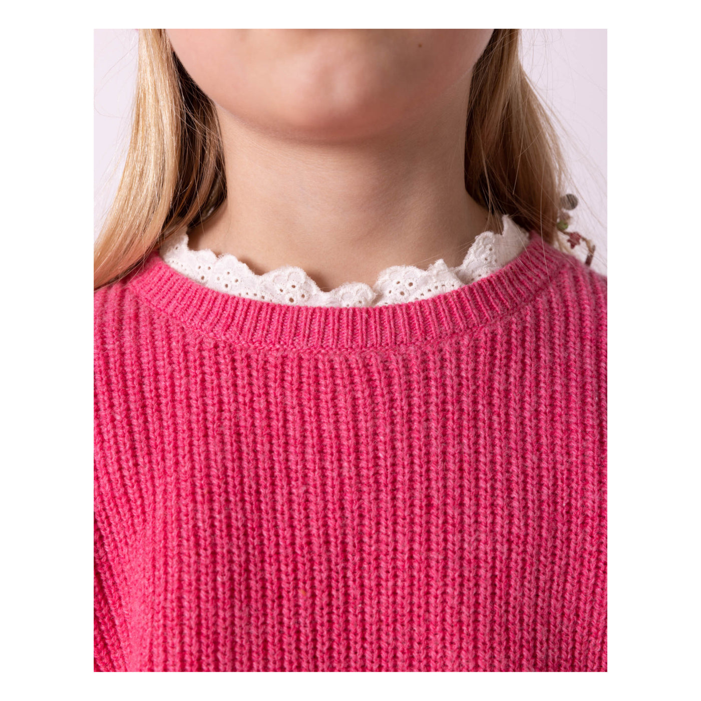 Lace Collar Sweater in Rose Be Fresh