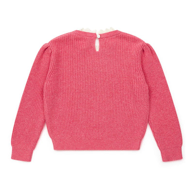 Lace Collar Sweater in Rose Be Fresh